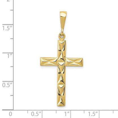 10K Gelbgold Wendbar Lateinisch Kreuz Anhänger