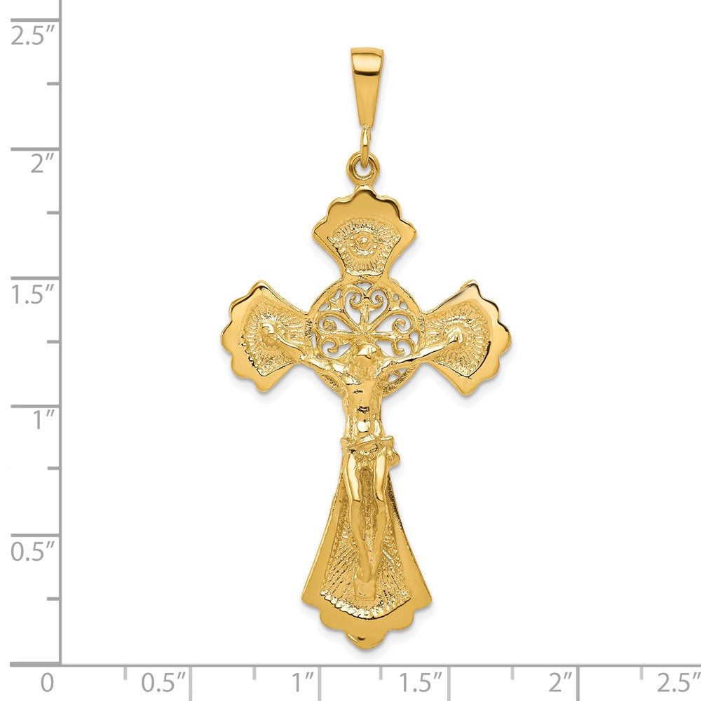10-Karat-Gelbgold-Kruzifix-Charm