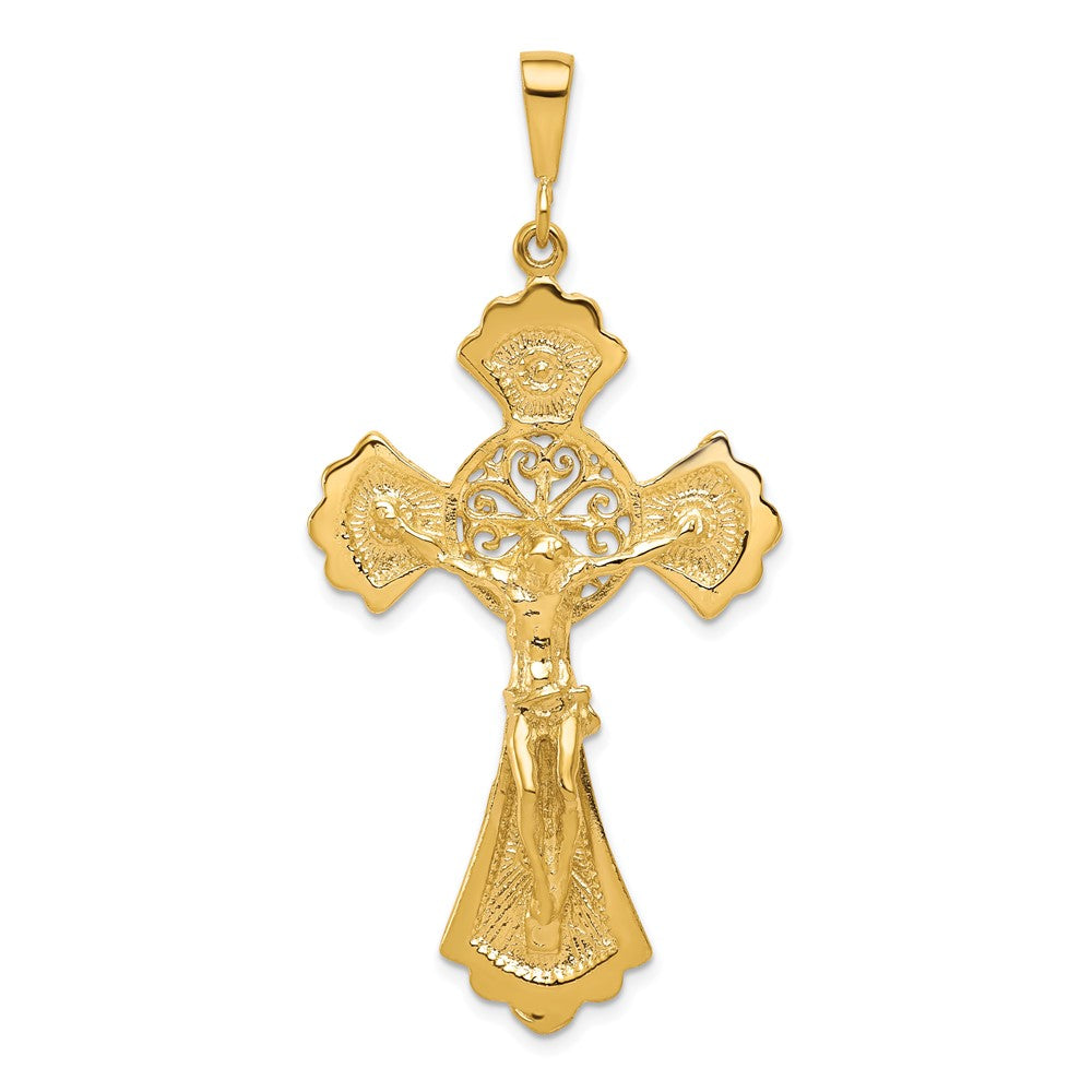 10-Karat-Gelbgold-Kruzifix-Charm