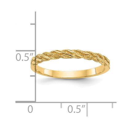 10K Gelbgold 10K Diamantiert Kordel Ring