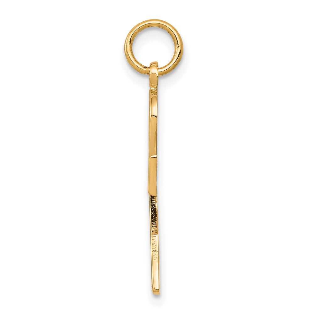 10K Gelbgold Massiv Flach-backed Ankh/egyptian Kreuz Anhänger