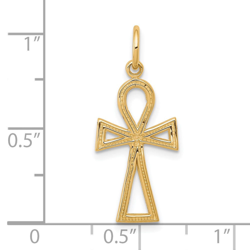 10K Gelbgold Ankh Kreuz Charm