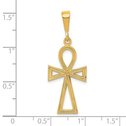10K Gelbgold Ankh Kreuz Charm