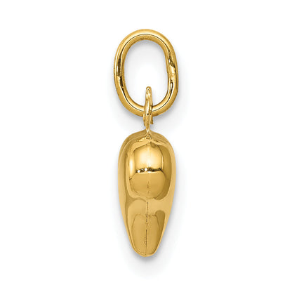10K Gelbgold 10K Poliert 3-d Herz Charm
