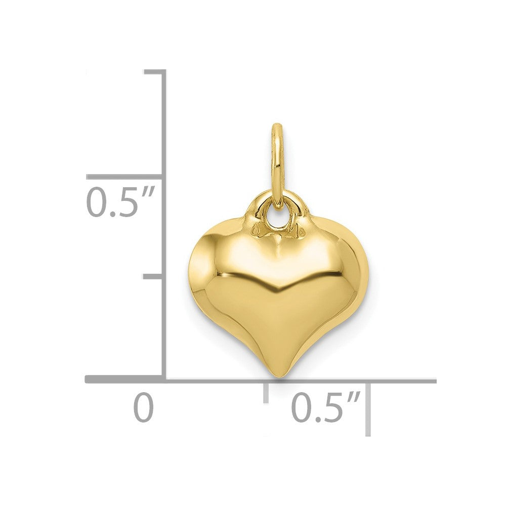 10K Gelbgold 10K Poliert 3-d Herz Anhänger
