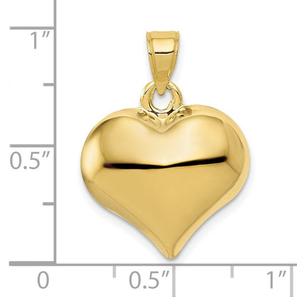10K Gelbgold 10K Poliert 3-d Herz Anhänger