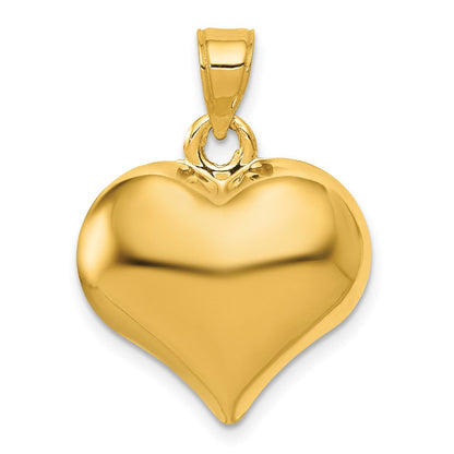 10K Gelbgold 10K Poliert 3-d Herz Anhänger