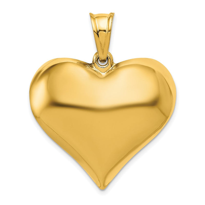 10K Gelbgold 10K Poliert 3-d Herz Anhänger