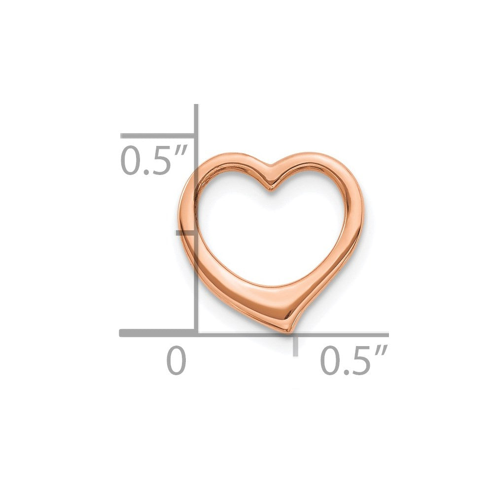 10K Roségold 10K Poliert Herz Kette Anhänger