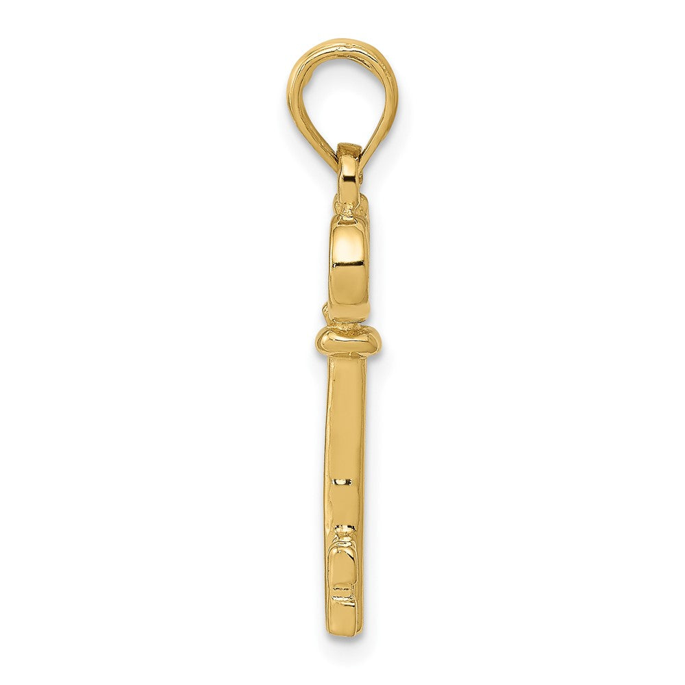 10K Gelbgold 10K Poliert 3-d Key Charm