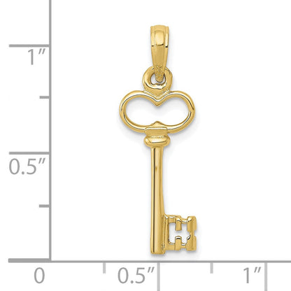 10K Gelbgold 10K Poliert 3-d Key Charm