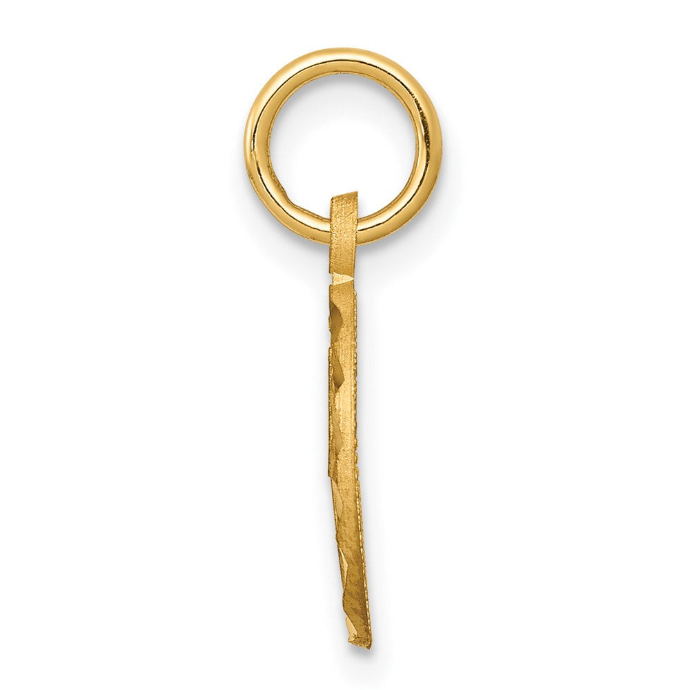 10K Gelbgold Poliert Rand Klein Ausgeschnitten Herz Anhänger