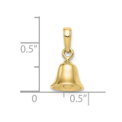 10K Gelbgold 10K 3-d Beweglich Bell Anhänger