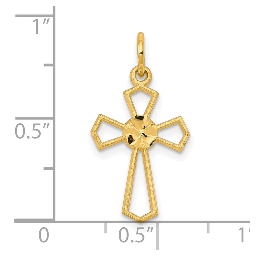 10K Gelbgold Kreuz Charm