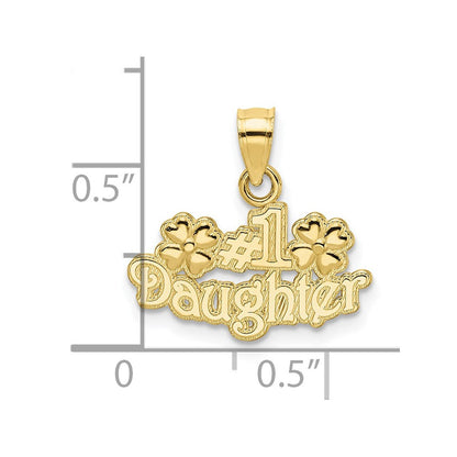10K Gelbgold #1 Tochter mit Blumen Charm