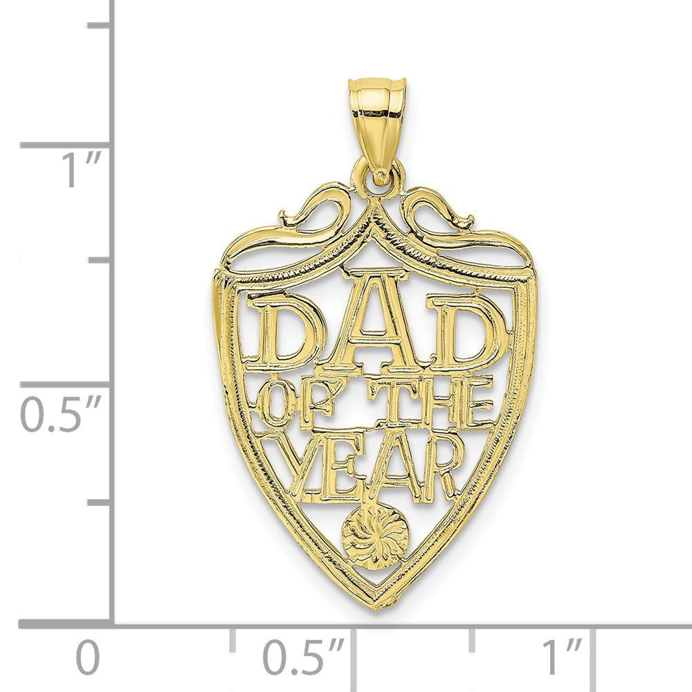 10K Gelbgold 10K Dad Of The Year Plaque Anhänger