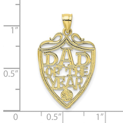10K Gelbgold 10K Dad Of The Year Plaque Anhänger
