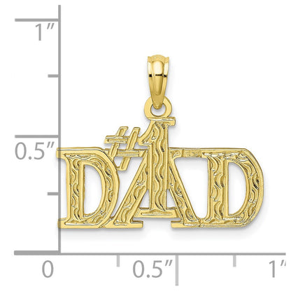10K Gelbgold 10K #1 Dad Anhänger