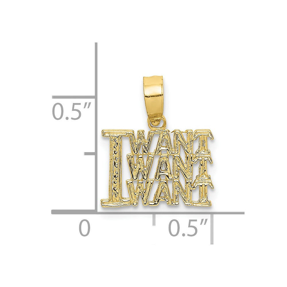 10K Gelbgold 10K I Want Charm