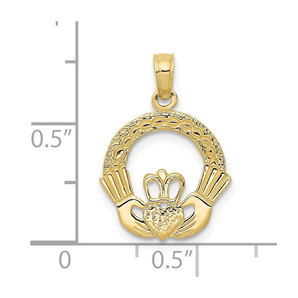 10K Gelbgold Claddagh Charm