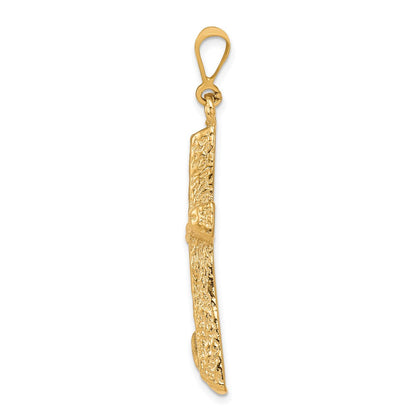 10K Gelbgold Kreuzanhänger, diamantiert