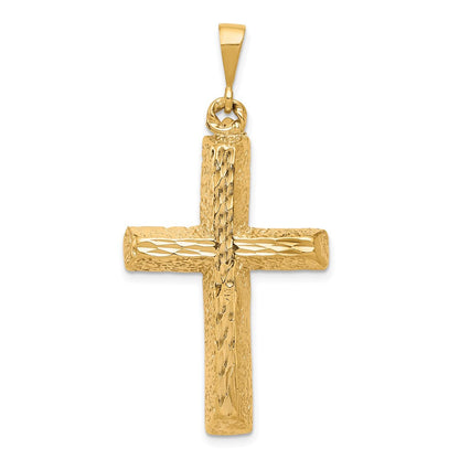 10K Gelbgold Kreuzanhänger, diamantiert
