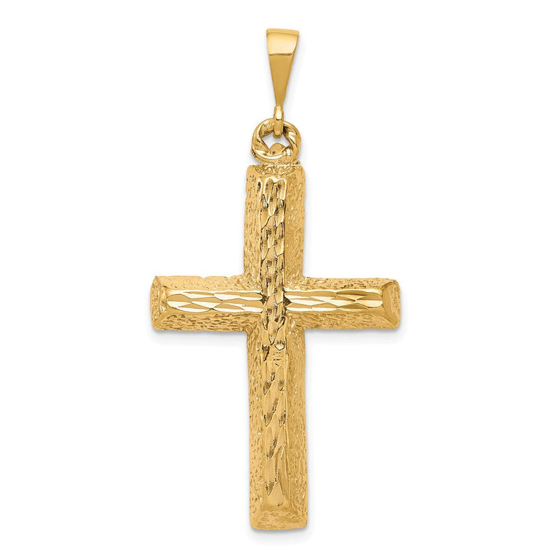 10K Gelbgold Kreuzanhänger, diamantiert