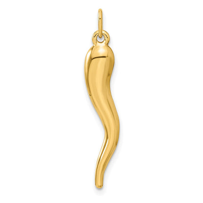 10K Gelbgold Italienisch Horn Charm