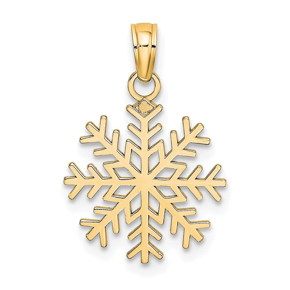 10K Gelbgold Schneeflocke Anhänger