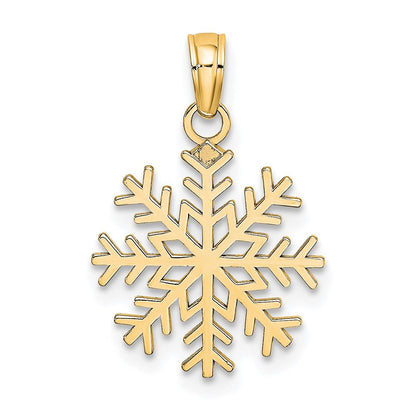 10K Gelbgold Schneeflocke Anhänger