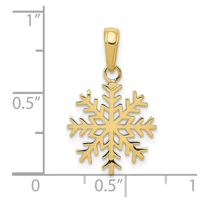 10K Gelbgold Schneeflocke Anhänger