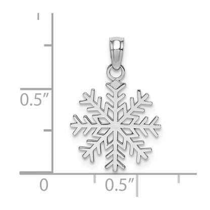 10K Weißgold Schneeflocke Anhänger