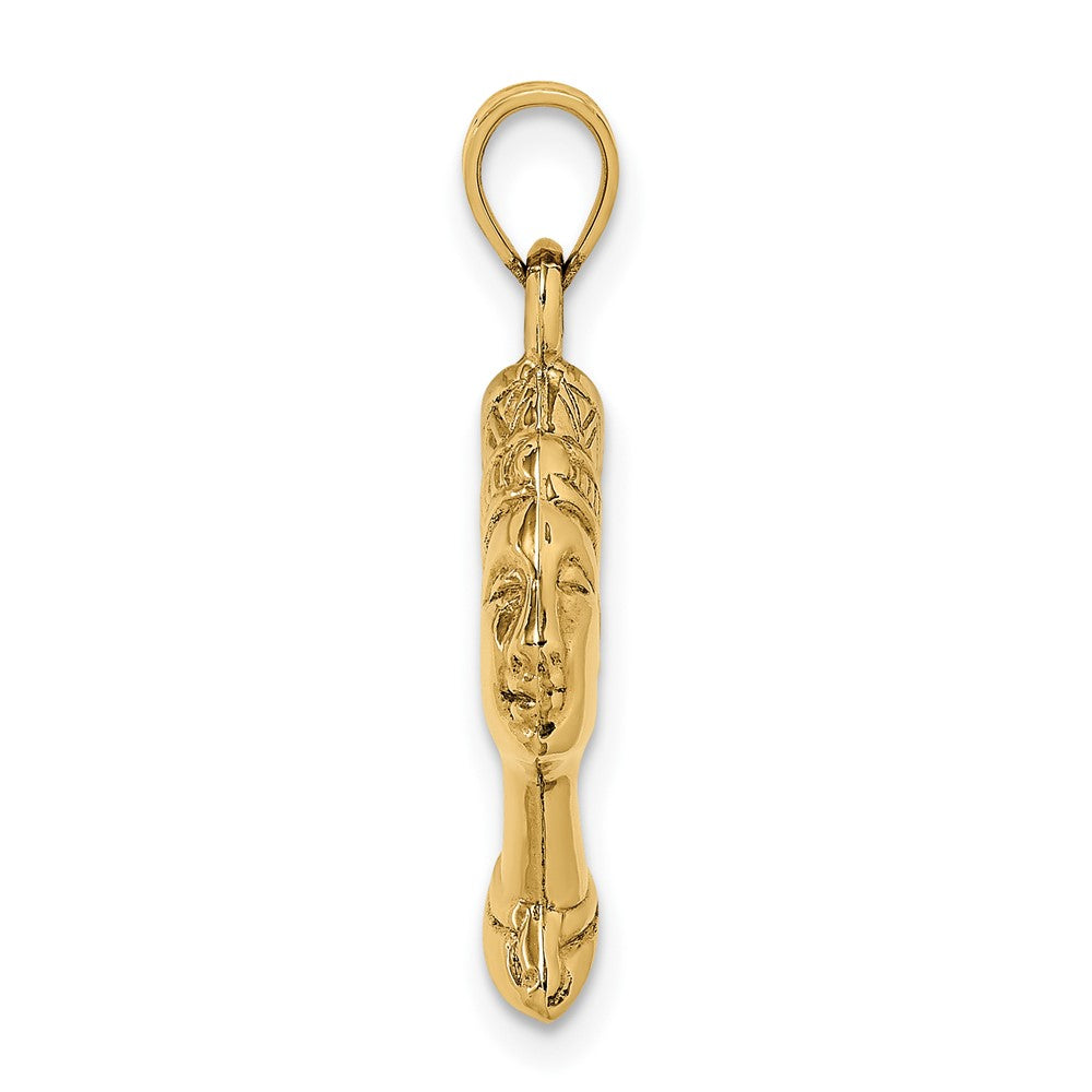 10K Gelbgold 3-d Nefertiti Anhänger