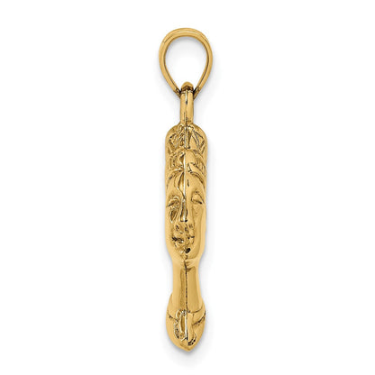 10K Gelbgold 3-d Nefertiti Anhänger