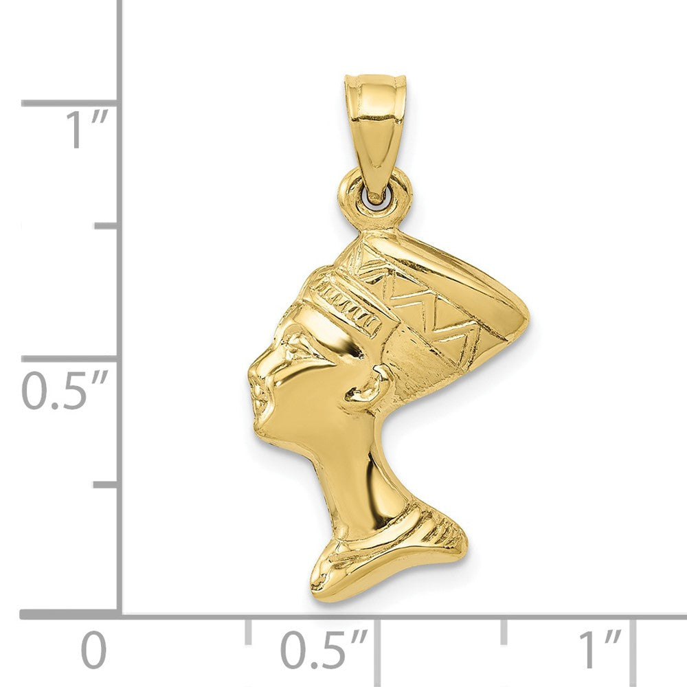10K Gelbgold 3-d Nefertiti Anhänger