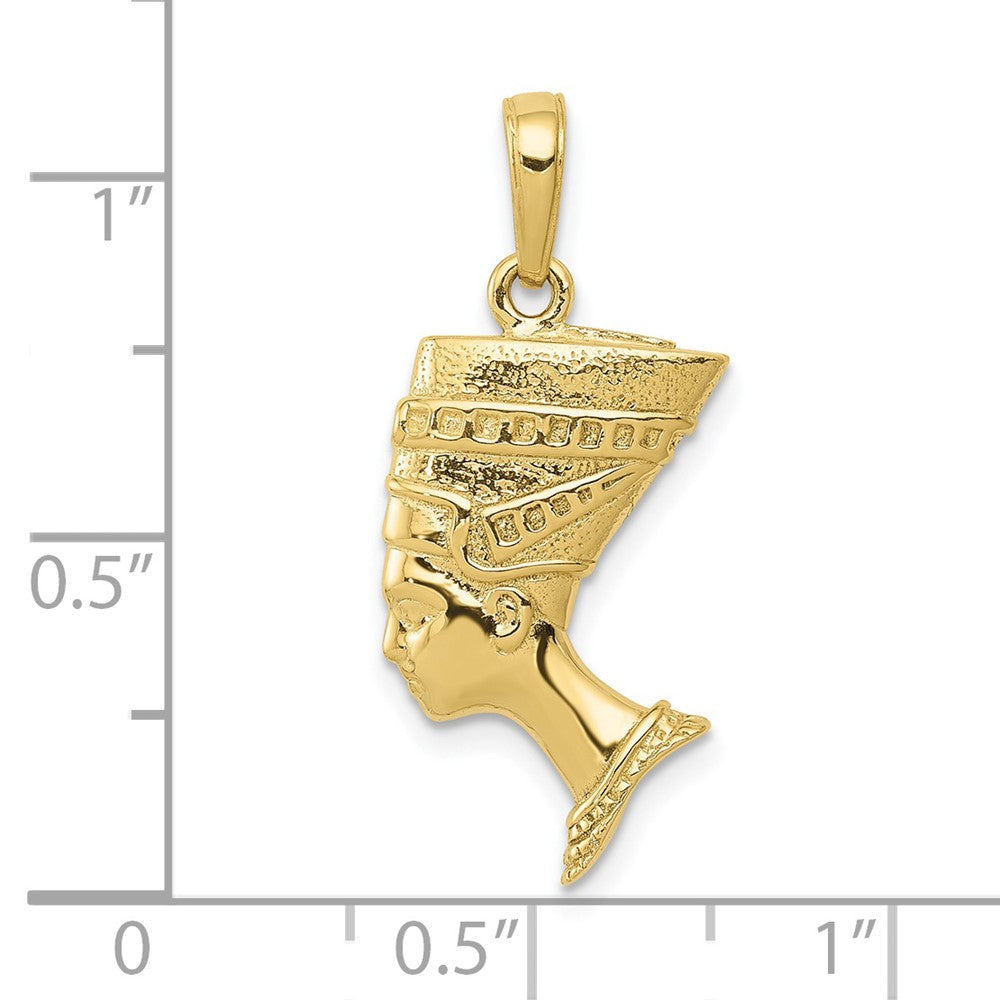 10K Gelbgold 3-d Nefertiti Anhänger