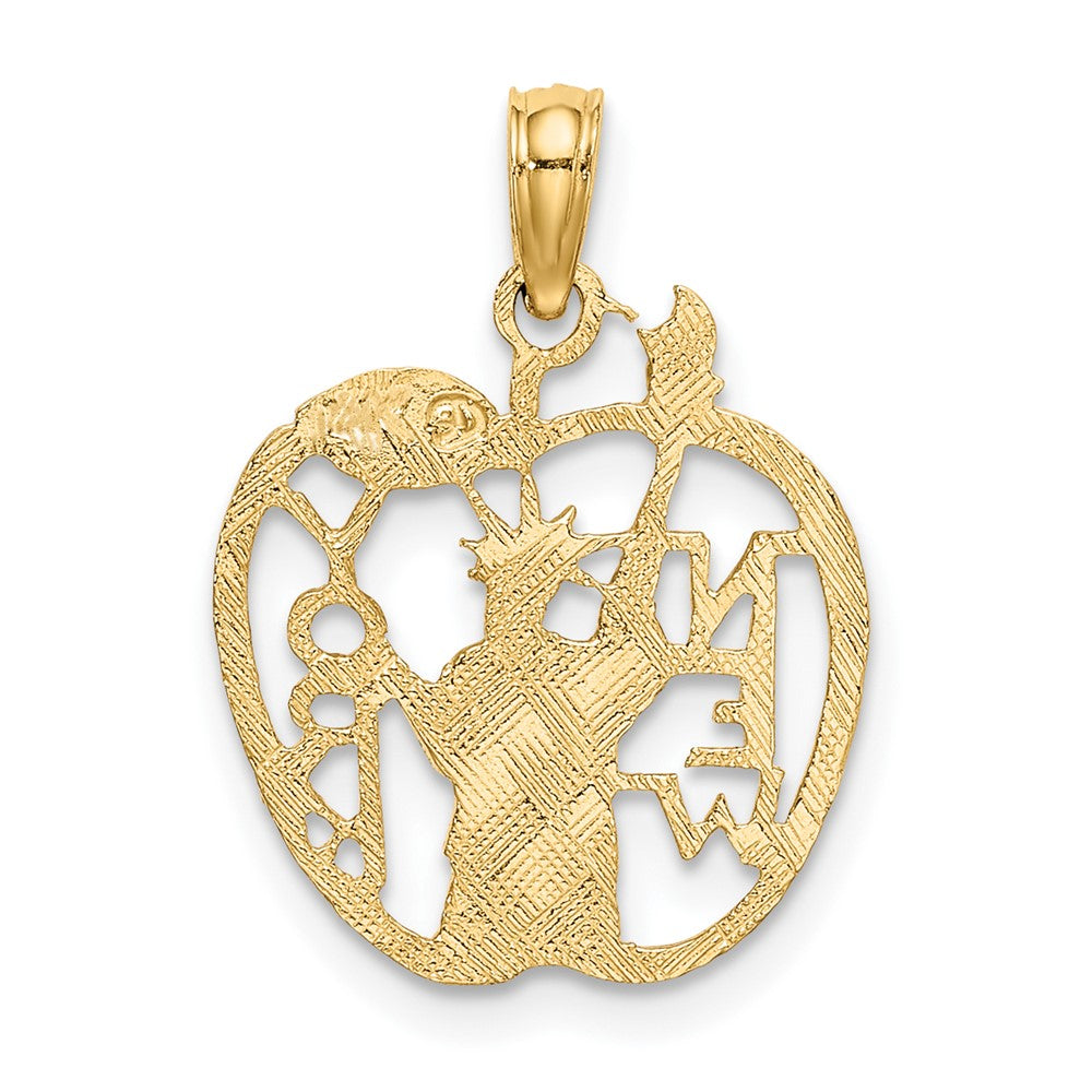 10K Gelbgold Ausgeschnitten New York mit Statue Of Liberty in Apple Charm