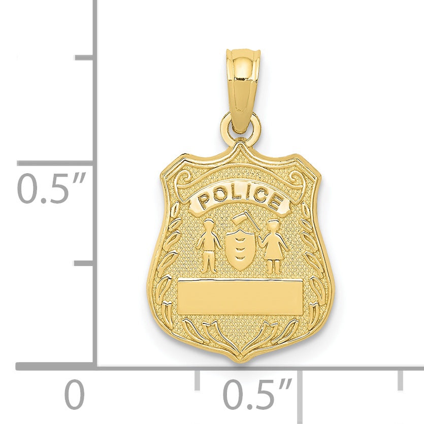 10K Gelbgold Police Abzeichen Anhänger