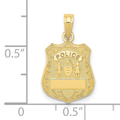 10K Gelbgold Police Abzeichen Anhänger