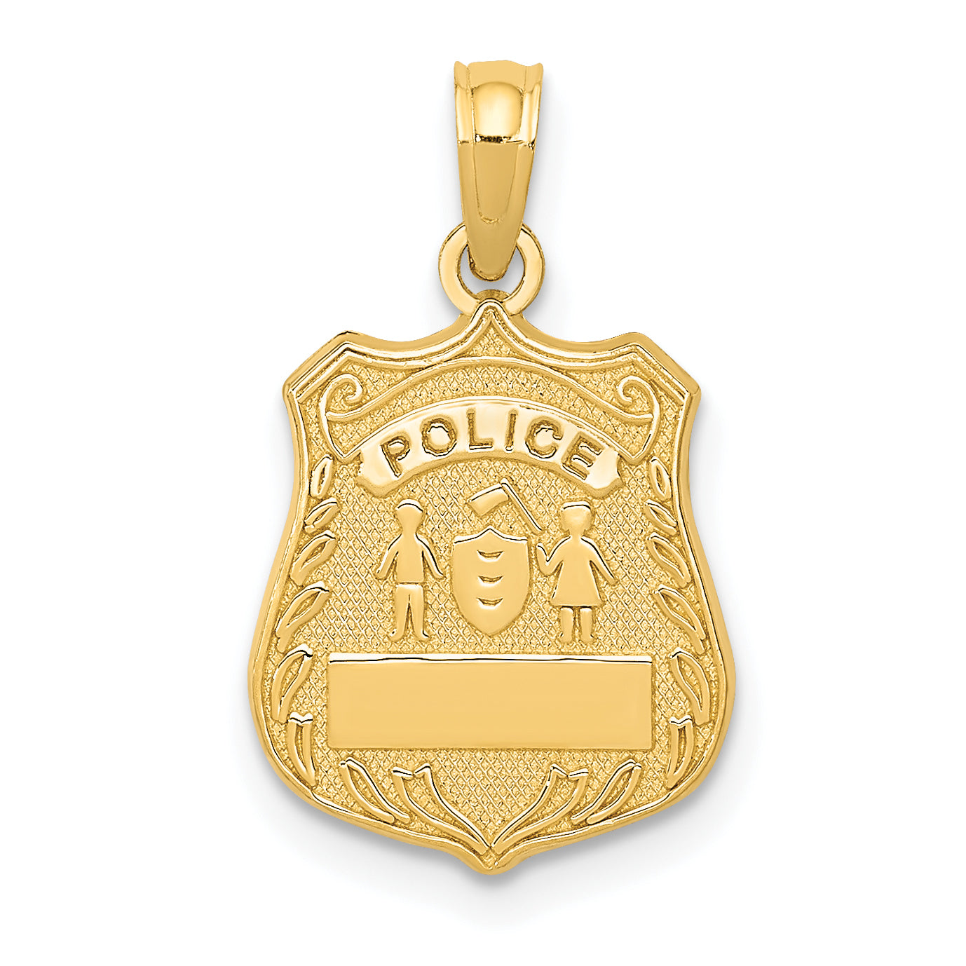 10K Gelbgold Police Abzeichen Anhänger