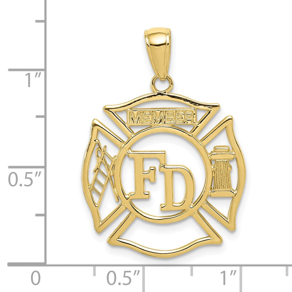 10K Gelbgold Fd Member in Shield Anhänger