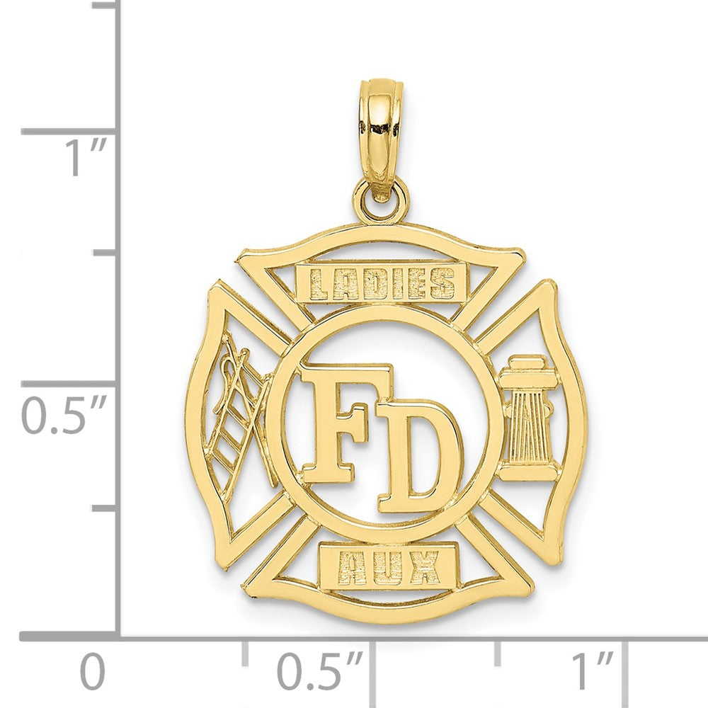 10K Gelbgold Fd Damen Aux in Shield Charm