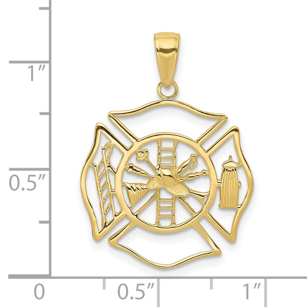10K Gelbgold Fireman Shield Anhänger