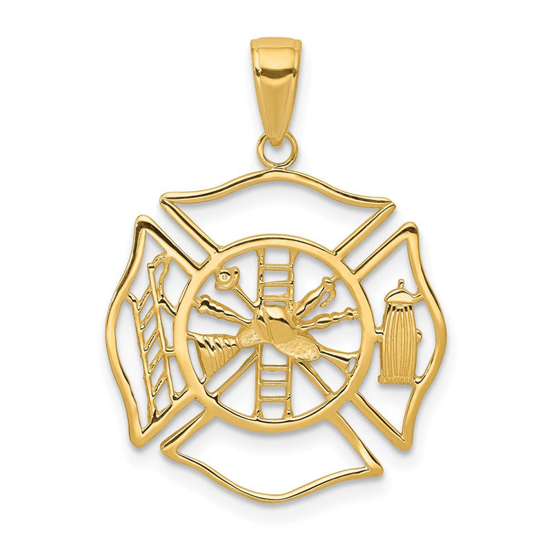10K Gelbgold Fireman Shield Anhänger
