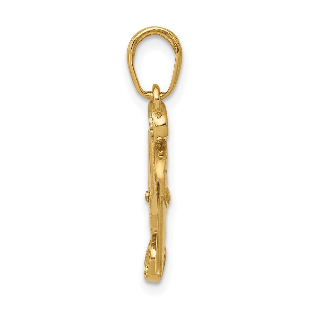 10K Gelbgold 3-d Beweglich Scissors Anhänger