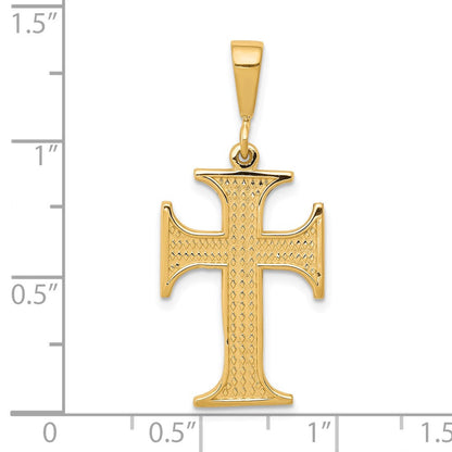 10K Gelbgold Kreuz Charm