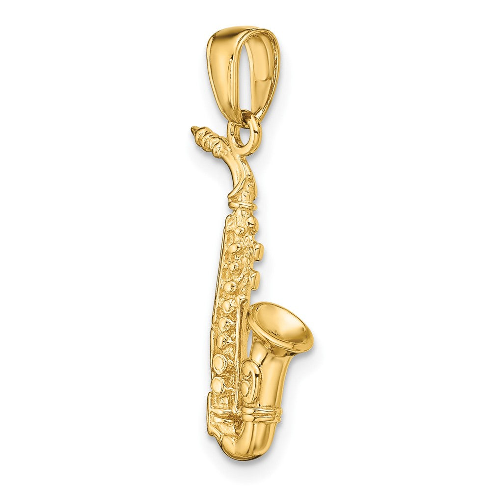 10K Gelbgold 3-d Saxophone Anhänger