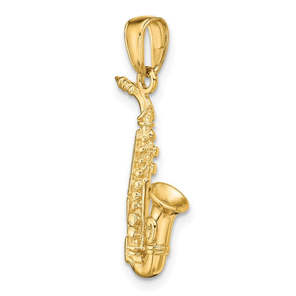 10K Gelbgold 3-d Saxophone Anhänger