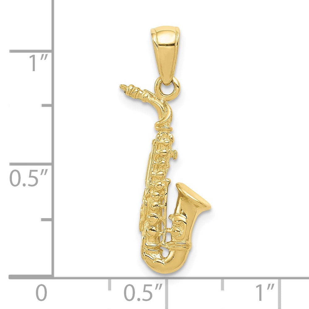 10K Gelbgold 3-d Saxophone Anhänger