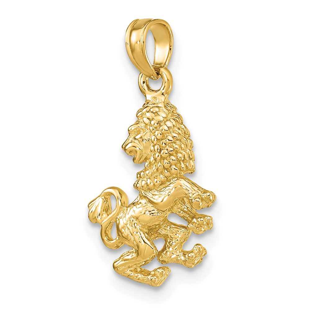 10K Gelbgold 10K 3-d Leo Tierkreis Anhänger